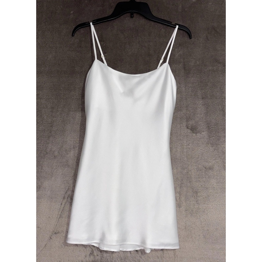 Show Me Your Mumu Mini Dress Womens XS White Luxe Satin Spaghetti Strap